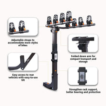 ZESUPER 4-Bike Rack Deluxe Locking Heavy Duty Bicycle Carrier for Cars, SUVS, Trucks, Vans and Minivans with a 2'' Hitch Receiver Rack Hitch Mount