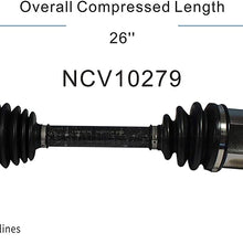 GSP NCV10279 CV Axle Shaft Assembly for Select 2010-17 Buick Allure, LaCrosse, Regal; Chevrolet Malibu, Impala - Front Left (Driver Side)