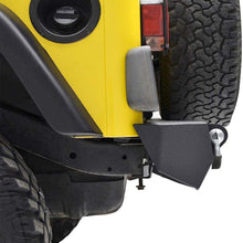 E-Autogrilles JTJRB004 EAG Rear Bumper With 2" Hitch Receiver & 2 D-ring Black Textured Off Road for 87-06 Jeep Wrangler TJ YJ