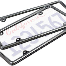 Motorup America Auto License Plate Frame Cover 2-Pack - Fits Select Vehicles Car Truck Van SUV - Zinc
