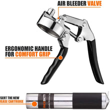 REXBETI Grease Gun, Pistol Grip Grease Gun Set with 18 Inch Flex Hose, Heavy Duty Steel Barrel, 2 Reinforced Coupler Included
