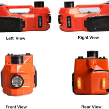 KUNFINE 2-in-1 Multifunctional Portable Car 5 Ton Electric Tire Lifting Auto Jacks Hydraulic Air Infatable Car Floor Jack LED Inflator Pump for Car SUV Trunk Sedan Van(6.1-17.7 inches)