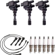 ENA Set of 3 Ignition Coils 6 Platinum Spark Plugs and 3 Wire Wireset Compatible with 2003-2006 Hyundai Santa Fe XG350 & 2004-2006 Kia Amanti UF439