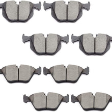 Aintier 8pcs Ceramic Brake Pads Sets fit for 2001-2006 BMW 330Ci, 2001-2005 BMW 330i, 2001-2005 BMW 330xi, 2005-2006 BMW M3, 2004-2010 BMW X3, 2006-2008 BMW Z4