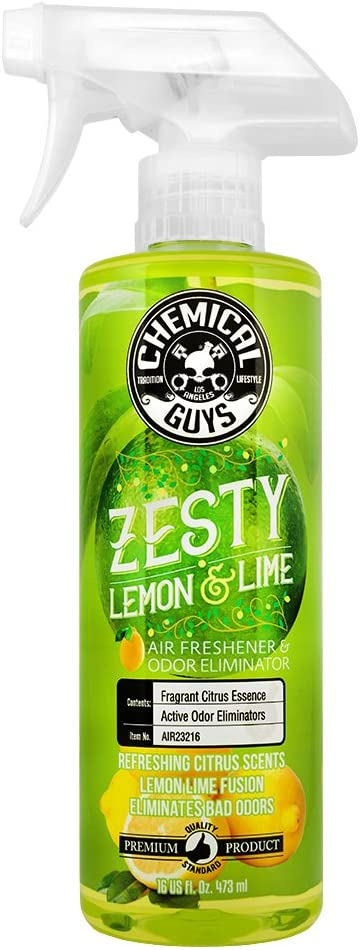 Chemical Guys AIR23216 Zesty Lemon and Lime Air Freshener and Odor Eliminator (16oz), 16. Fluid_Ounces