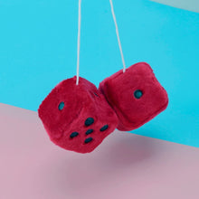 WINOMO 2.8 Inch Red Fuzzy Dice Auto Car Rearview Mirror Hanging Accessories for Car Decoration