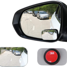 LivTee Blind Spot Mirror, Rectangle Shaped HD Glass Frameless Convex Rear View Mirror with wide angle Adjustable Stick for Cars SUV and Trucks, Pack of 2