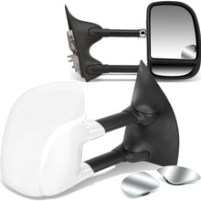 Replacement for Super Duty Black Telescoping Manual Extendable Towing Side+Circle Blind Spot Mirror