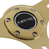 NRG Innovations ST-015CG-WT 350mm Chrome Gold Spokes White Wood Grain Grip Steering Wheel