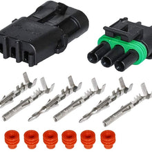 HIFROM 10 Kit (2+3+4 Pin Way) Waterproof Electrical Connector 1.5mm Series Terminals Heat Shrink Quick Locking Wire Harness Sockets 20-14 AWG