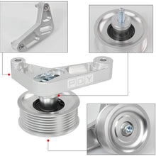 PQY Adjustable EP3 Pulley Kit Compatible with Honda 8th 9th Civic All K24 Engines with Auto Tensioner Keep A/C Installed