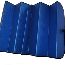 Motor Trend AS-312-BL Blue Front Windshield Shade-Jumbo Accordion Folding Auto Sunshade for Car Truck SUV-Blocks UV Rays Sun Visor Protector-Keeps Your Vehicle Cool-66 x 27 Inch