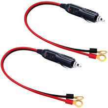 Male Cigarette Lighter to O Ring Terminal Harness Extension Cable - 12V-24V Power Supply Cord Adapter Fuse 15A 16AWG Cable Wire for Car Inverter Air Pump Sprayer Compressor and DIY (3FT)
