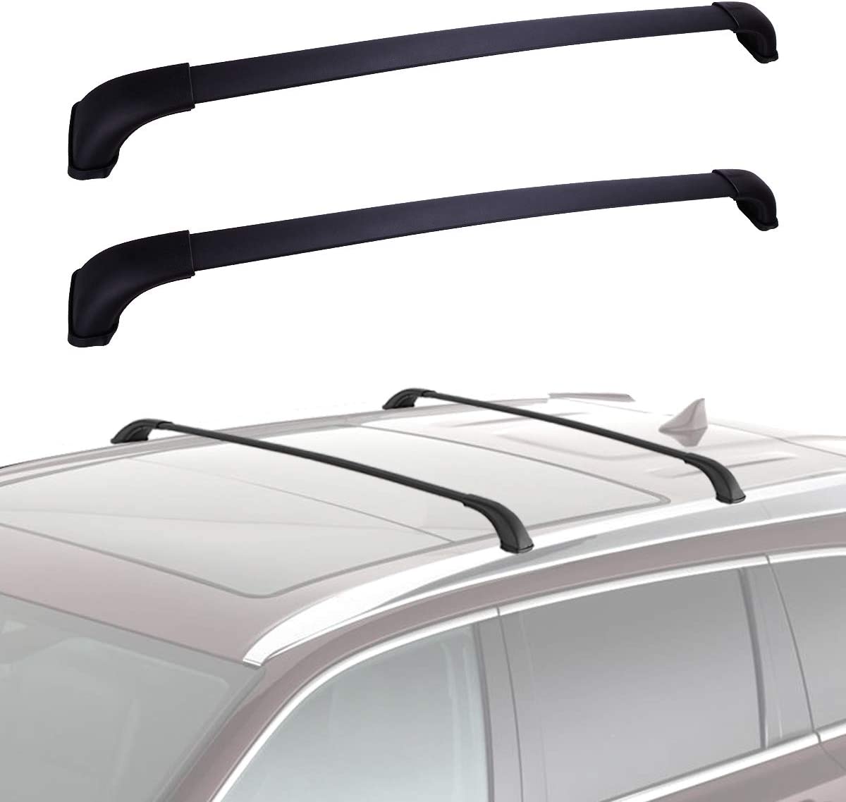 YITAMOTOR Roof Rack Cross Bars Compatible for 2014-2019 Toyota Highlander XLE, Crossbars Cargo Bag Rooftop Luggage Carrier Carrying Canoe Kayak Bike, Black