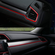 Thenice 4pcs Center Consoles Panel Stickers Dashboard Trims Strips Inner Decals for 10th Gen Honda Civic 2019 2018 2017 2016 -Red