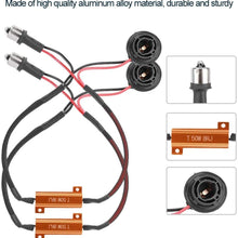 Qiilu 1 Pair 1156P 50W8RJ Load Resistor Connector,Aluminum Alloy Single Wire LED Resistors for Turn Signal Bulb