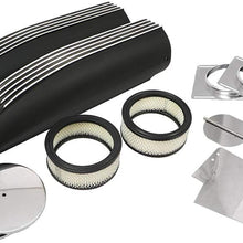 Assault Racing Products A5234PBK Black Polished Finned Top Shotgun Intake Air Scoop Single & Dual Carb Setup