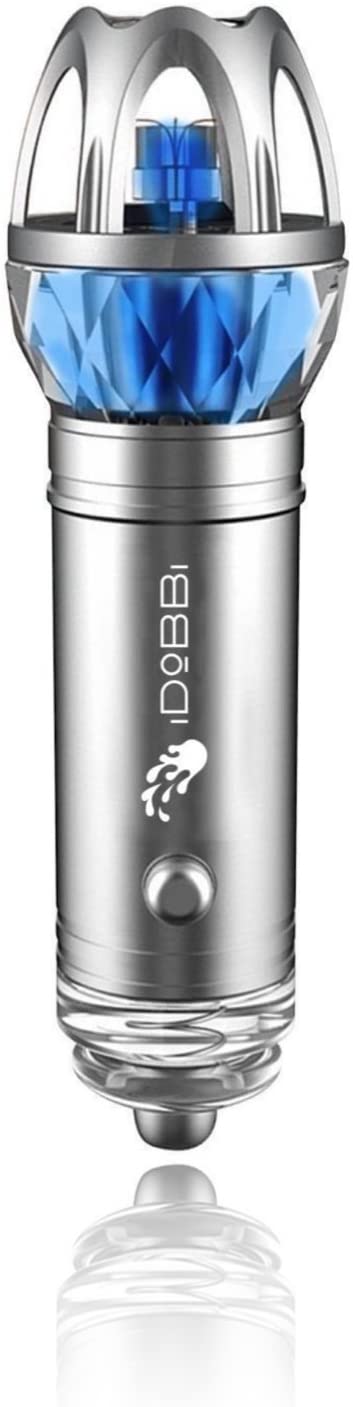 iDOBBi Car Air Purifier - Portable Air Freshener Ionizer - Cigarette Smoke Odor Smell Eliminator - Remove Dust, Pollen, Pet Smell, Cigarette Smoke, Food Odor - Allergy Relief (Ionic Silver Metallic).