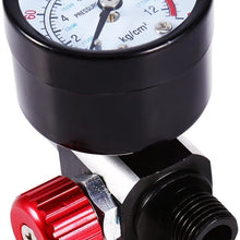 Universal BSP 1/4'' Spray Gun Air Regulator Auto with Pressure Gauge and Diaphragm Control, Air Adjusting Valve Regulator for Spray Guns and Pnuematic Tools