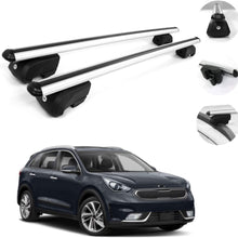 OMAC Automotive Exterior Accessories Roof Rack Crossbars | Aluminum Silver Roof Top Cargo Racks | Luggage Ski Kayak Bike Carriers Set 2 Pcs | Fits Kia NIRO 2017-2021