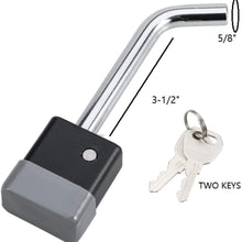 TOPSKY Trailer Hitch Receiver Lock Dual Bent Pin Style 5/8 inch Diameter Fits 2" or 2-1/2" Receiver Carbon Steel with Two Flat Key