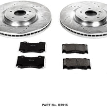 Power Stop K2915 Front Brake Kit with Drilled/Slotted Brake Rotors and Z23 Evolution Ceramic Brake Pads,Silver Zinc Plated