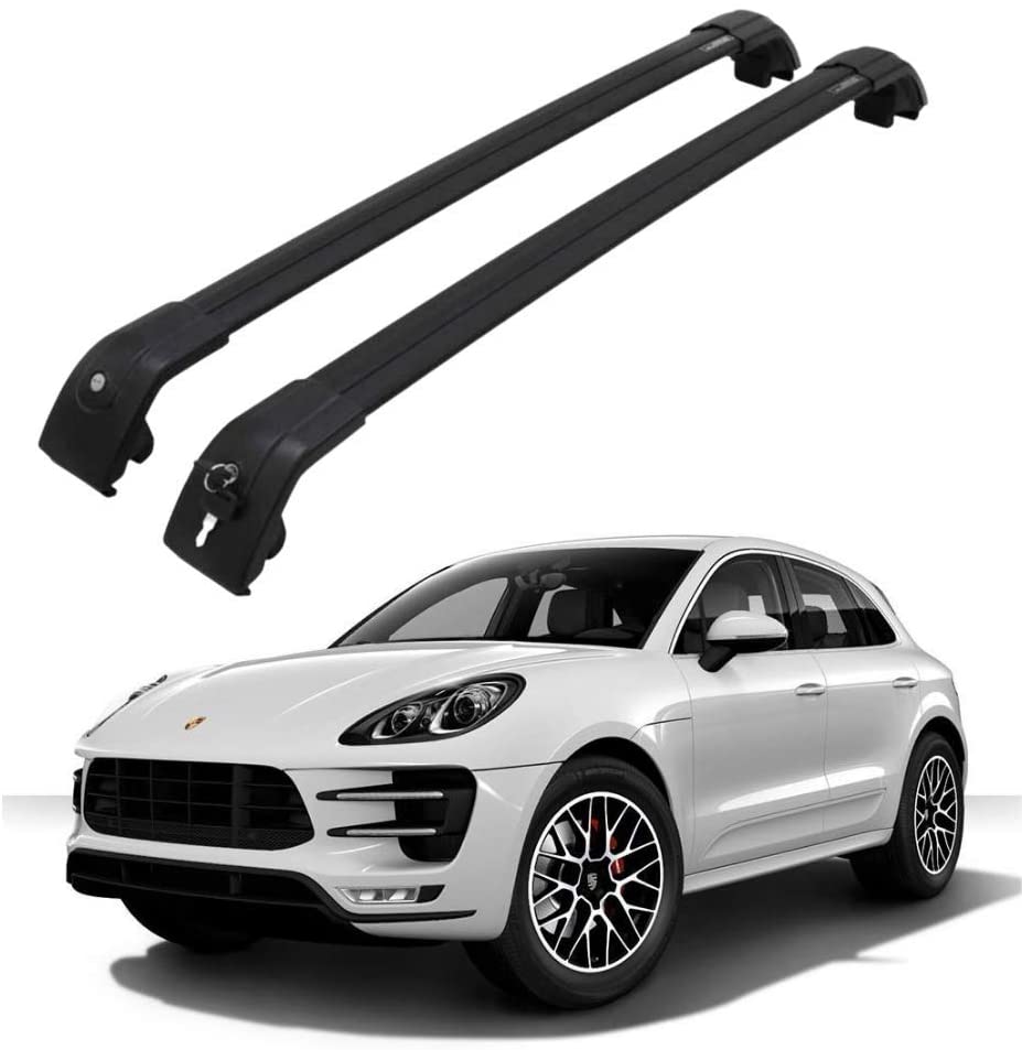 Roof Rack Cross Bars fit for Porsche Macan 2014-2020 Aluminum Cross Bar Replacement for Rooftop Cargo Carrier Bag Luggage Kayak Canoe Bike Snowboard Skiboard