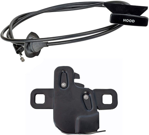 1983-1993 Mustang Engine Release Cable Handle and Black Hood Latch Assembly