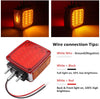 2x Truck Trailer Pedestal Stop Turn Tail Light - Amber/Red 39 Square LED Fender Stud Mount Double Face Light for Peterbilt Freightliner Kenworth Mack Western Star (39 LED Double Face Light)
