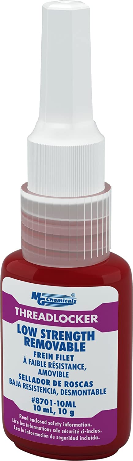 MG Chemicals Low Strength Removable Threadlocker Adhesive, 10 ml Bottle (10 mililiters)