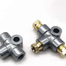 WHWEI 3 Way T Piece Tee Brake Pipe with 3 M10 Male Nuts Short Metric Copper (Color : Silver)