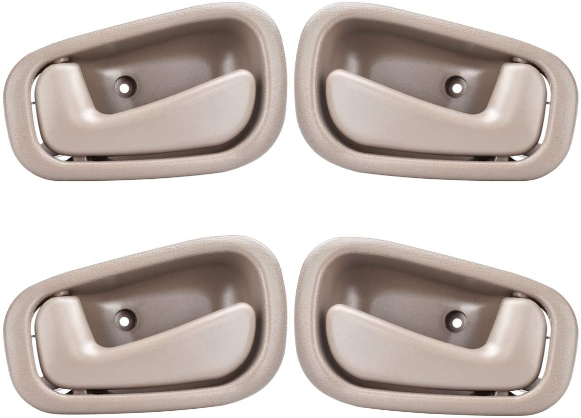 NPAUTO Interior Front Rear Door Handles Driver Passenger Side Pair for 1998 1999 2000 2001 2002 Toyota Corolla Chevy Prizm Manual Lock Beige/Tan