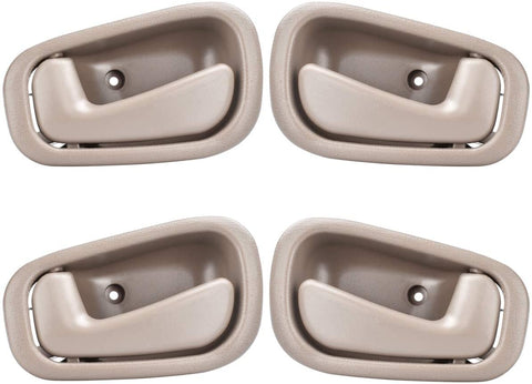 NPAUTO Interior Front Rear Door Handles Driver Passenger Side Pair for 1998 1999 2000 2001 2002 Toyota Corolla Chevy Prizm Manual Lock Beige/Tan