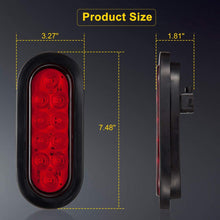 LIMICAR 4 RED 2 White 6" Oval LED Trailer Tail Lights Kit 10-LED Stop Turn Brake Reverse Back UP Marker Tail Light for Truck Trailer Trail Bus RV Jeep 2 Pack
