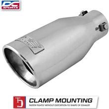 DC Sports EX-1012B Performance Bolt-On Resonated Muffler Slant Tip with Clamps and Adapters for Universal Fitment on Most Cars, Sedans, and Trucks - Matte Black Powdercoat