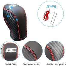 JIECHEN Auto Car Leather Gear Shift Knob Cover for VW Golf Jetta Passat Tiguan Atlas Beetle GLI Eos CC Golf TDI E-Golf Golf Sportwagen Jetta Hybrid Golf R Golf GTI Jetta Accessories (red)