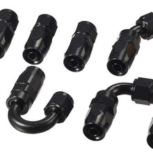 Vincos 16Ft 6 an AN6 Nylon and Stainless Steel Braided Oil Gas Fuel Hose Fuel Line + 10pcs 6an Hose Fitting Kit Black Leak Free