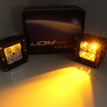 iJDMTOY (2) 3-Inch Cubic 20W CREE LED Pod Lights Compatible With Truck Jeep Off-Road ATV 4WD 4x4, Amber Yellow