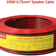 DishyKooker 100M Speaker Cable o Core Wire Copper-clad Aluminum 2 Pin for Car o System Car Motorcycle