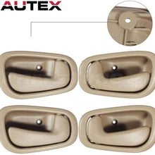 AUTEX Door Handle 4pcs Interior Front Rear Left Right Driver Passenger Side Compatible with Toyota Corolla 1998 1999 2000 2001 2002 Beige Door Handle 79501 79500 80889 80890