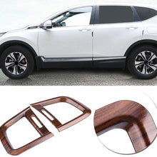 KIMISS 2pcs Front Side Air Conditioning Outlet Vent Cover Panel Sticker Interior Trim for Honda CRV 2017 (Peach Wood Grain)