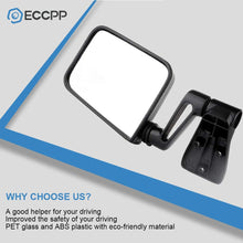 ECCPP Texture Side View Mirror Black Pair Side Mirror Replacement fit for 1987-2002 Jeep Wrangler (exclude 1996) with Manual Folding
