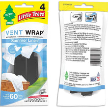 Little Trees Car Air Freshener | Vent Wrap Provides Long-Lasting Scent, Invisibly Fresh! | Summer Linen, 4-Packs (4 Count)