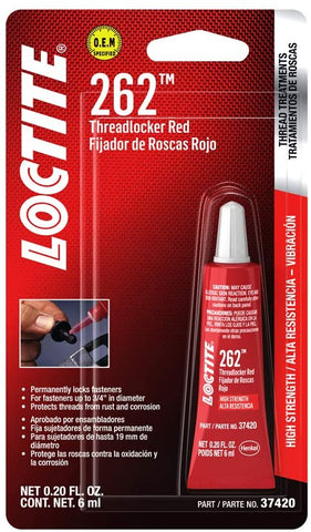 Loctite 487231 Threadlocker 262 High Strength Tube, Red, 6-ml, 0.2 Ounces