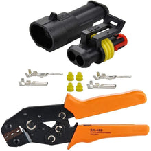 HIFROM 5 Kit 2 Pin Way Waterproof Electrical Connector 1.5mm Series Terminals Heat Shrink Quick Locking Wire Harness Sockets 20-16 AWG