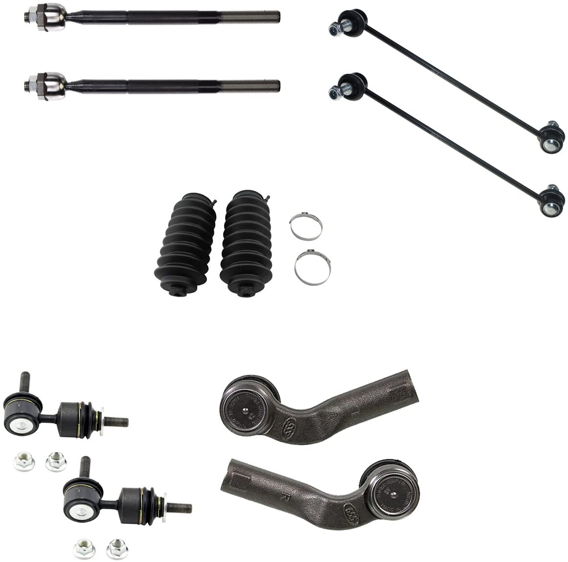 Detroit Axle - New 10 Piece Front Sway Bar Link and Outer Tie Rod End Kit for Mazda 3 and Mazda 5 - Non Turbo Charged