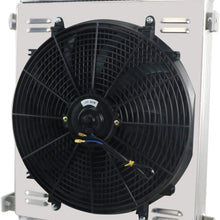 ALLOYWORKS 4 Row All Aluminum Radiator Shroud Fan For 1930-1938 Ford Model A Grill Shells Chevy Engine V8