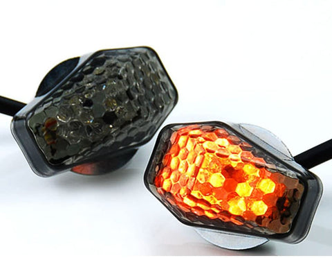 15 Amber LED Flush Mount Smoke Turn Signal Indicator Blinker Light Universal For Motorcycle Sport Street Racing Bike