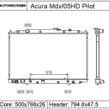 Radiator Compatible with 2005-2008 Honda Pilot, 2003-2006 Acura MDX 3.5L V6 ATRD1056