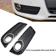 MotorFansClub Front Bumper Lower Fog Light Lamp Grille Grill Cover Chrome Fit For Compatible With Audi A5 2008-2011